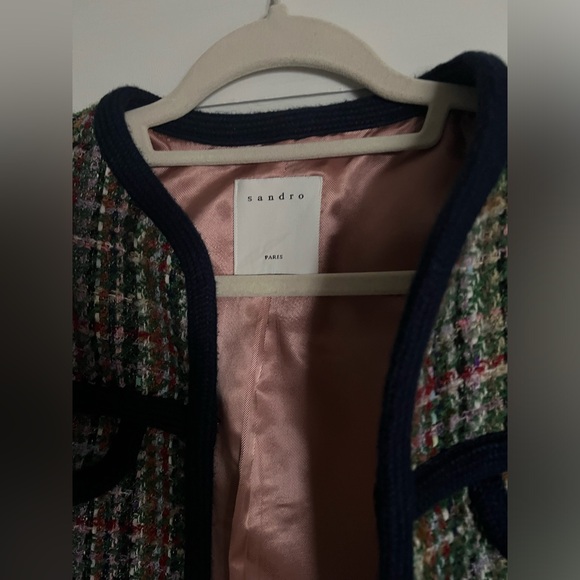 Sandro tweed boucle jacket size 4 - Picture 3 of 7